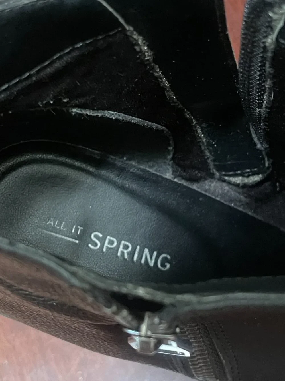Call It Spring Black Chunky Heel Lug Sole Ankle Boots Size 8